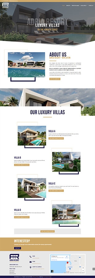 Adria Resort weboldal készítés webdesign