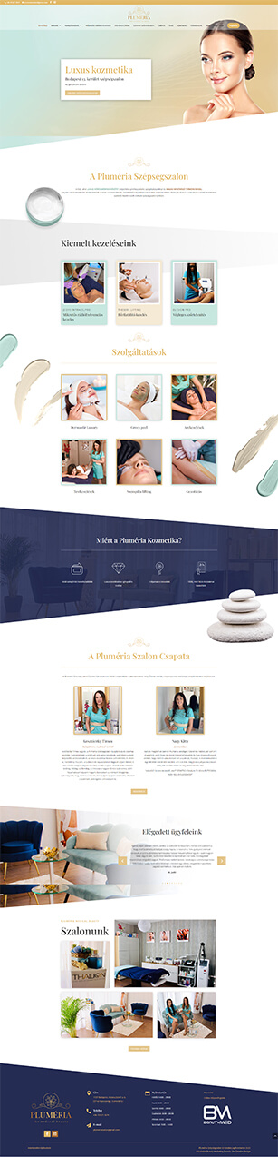 Pluméria Medical Beauty kozmetika weboldalkészítés